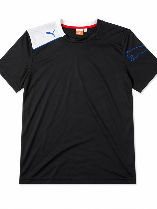 Puma Other - Puma Mens Sportlifestyle T-Shirt Black White Blue Athletic Soccer Jersey Size M